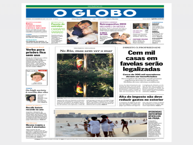 Iterj na Mídia: Capa do Jornal O Globo - 29/12/2013